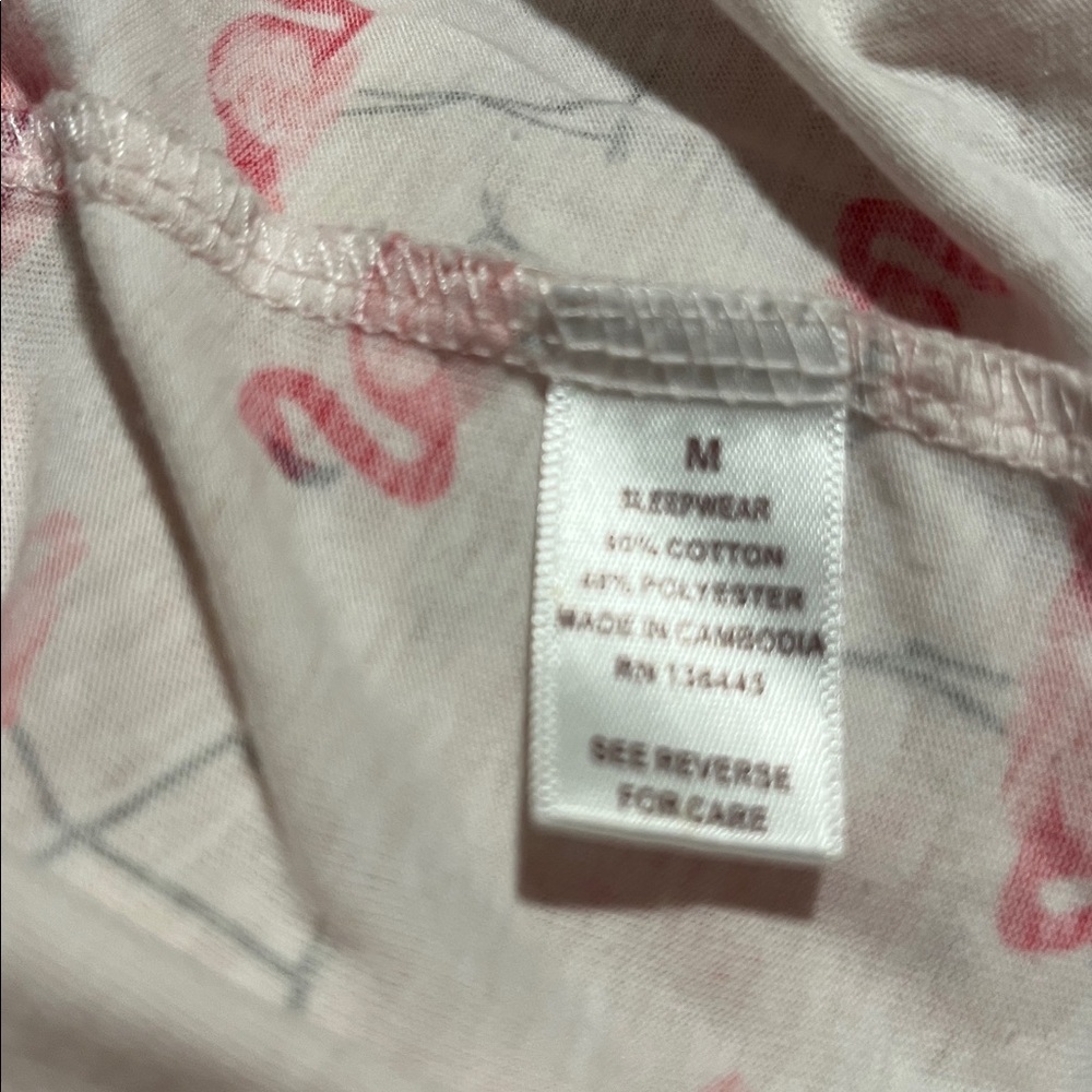 Pink flamingo nightgown sleep shirt nightshirt white orchid medium m med - Picture 5 of 5